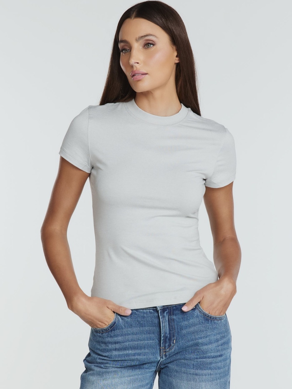 7 Diamonds Core Crew Neck Tee Heather Light Gray Medium